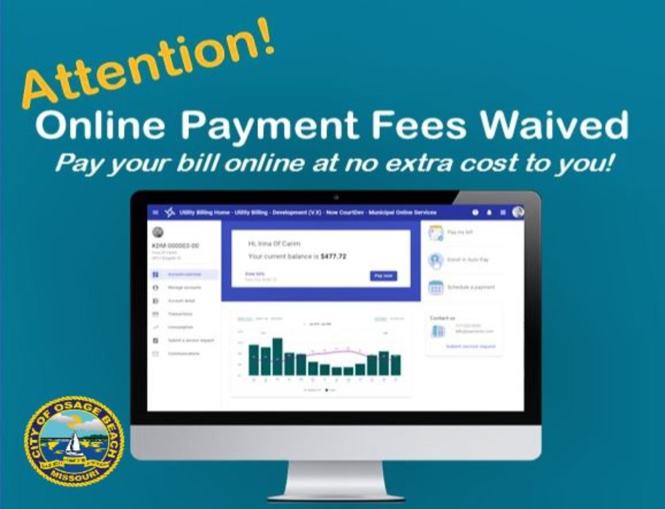 Credit Card Fee's Waived for Online Payments